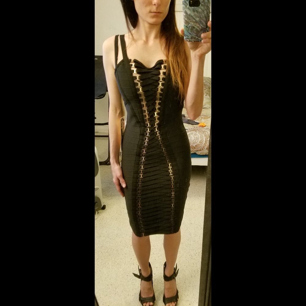 NWT WOW Couture Gold Label Bodycon Bandage Dress, Size Small - Picture 5 of 6